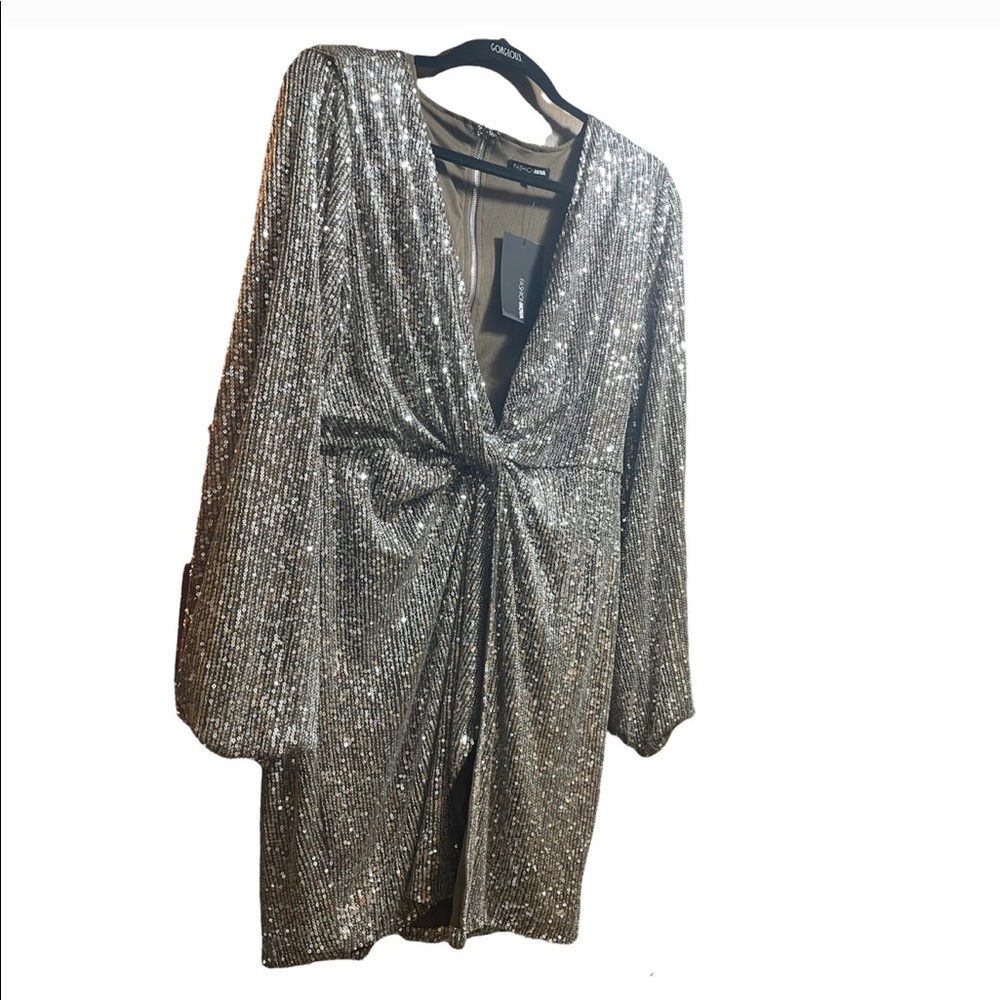 Sugar Free Sequin Mini Dress - Silver